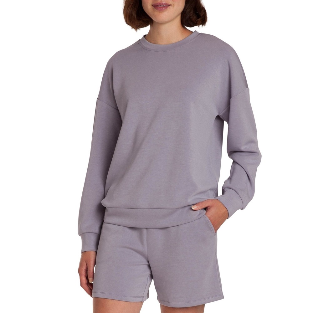 LazyPants Ladies' Long Sleeve Luxe Crewneck Sweatshirt, Purple, Size: Small, New